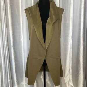 Altar’d State Women’s Small Sleeveless Brown Olive Green Open Cardigan